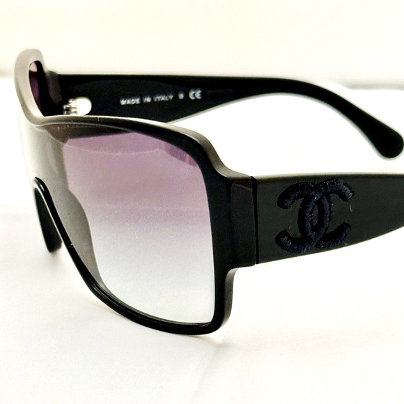 NWT Chanel 5449-C501/S6 Women's Black Shield Gradient Sunglasses - Picture 4 of 16
